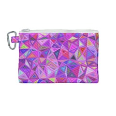 Pink Triangle Background Abstract Canvas Cosmetic Bag (medium) by Mariart