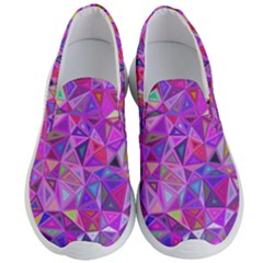 Pink Triangle Background Abstract Men s Lightweight Slip Ons