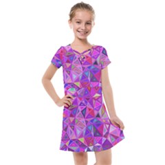 Pink Triangle Background Abstract Kids  Cross Web Dress