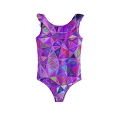 Pink Triangle Background Abstract Kids  Frill Swimsuit