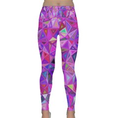 Pink Triangle Background Abstract Lightweight Velour Classic Yoga Leggings by Mariart