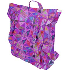 Pink Triangle Background Abstract Buckle Up Backpack by Mariart