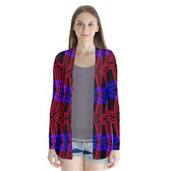 Pattern Line Drape Collar Cardigan by Mariart