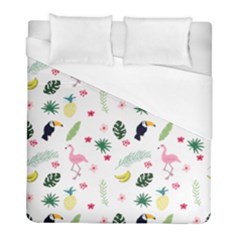 Tropical Vector Elements Peacock Duvet Cover (full/ Double Size)