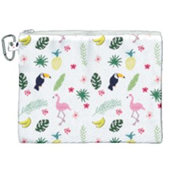 Tropical Vector Elements Peacock Canvas Cosmetic Bag (xxl)