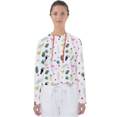 Tropical Vector Elements Peacock Women s Slouchy Sweat