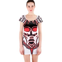 Visual Arts Skull Short Sleeve Bodycon Dress by Alisyart