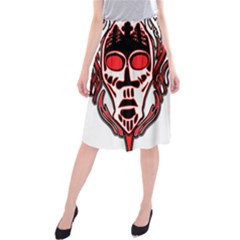 Visual Arts Skull Midi Beach Skirt by Alisyart