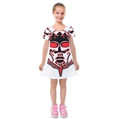 Visual Arts Skull Kids  Short Sleeve Velvet Dress by Alisyart