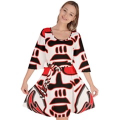 Visual Arts Skull Velour Kimono Dress