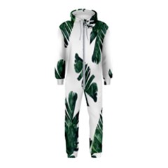 Watercolor Dark Green Banana Leaf Hooded Jumpsuit (kids) by Alisyart