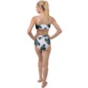 Watercolor Dark Green Banana Leaf Tied Up Two Piece Swimsuit View2