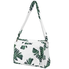 Watercolor Dark Green Banana Leaf Front Pocket Crossbody Bag