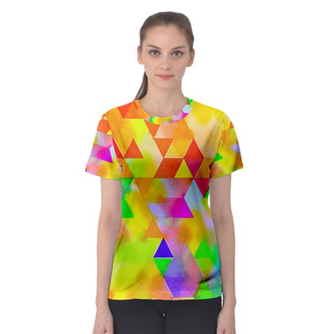 Watercolor Paint Blend Women s Sport Mesh Tee by Alisyart