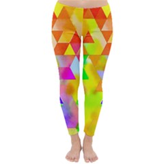 Watercolor Paint Blend Classic Winter Leggings by Alisyart