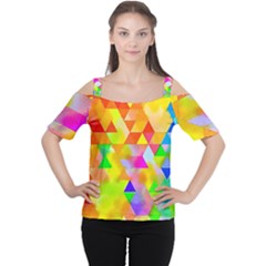 Watercolor Paint Blend Cutout Shoulder Tee