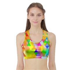 Watercolor Paint Blend Sports Bra With Border