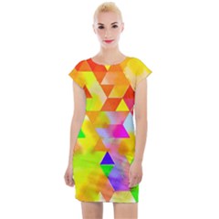 Watercolor Paint Blend Cap Sleeve Bodycon Dress by Alisyart