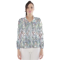 Zigzag Backdrop Pattern Grey Windbreaker (women)