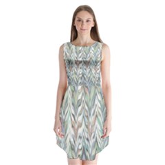 Zigzag Backdrop Pattern Grey Sleeveless Chiffon Dress   by Alisyart