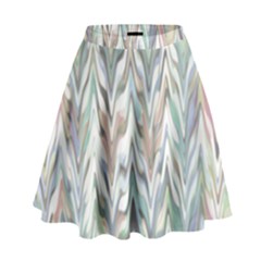 Zigzag Backdrop Pattern Grey High Waist Skirt