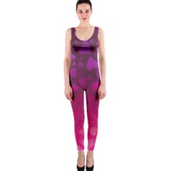 Purple Pink Hearts  One Piece Catsuit by LoolyElzayat