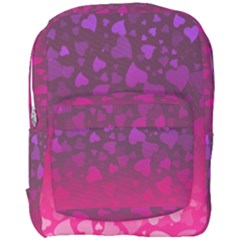 Purple Pink Hearts  Full Print Backpack by LoolyElzayat