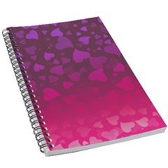 Purple Pink Hearts  5 5  X 8 5  Notebook by LoolyElzayat