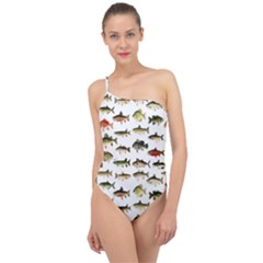 Ml 71 Fish Of North America Classic One Shoulder Swimsuit by ArtworkByPatrick