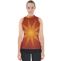 Fractal Wallpaper Colorful Abstract Mock Neck Shell Top by Mariart