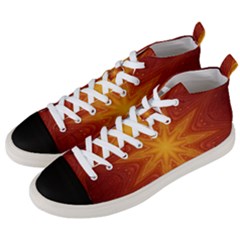 Fractal Wallpaper Colorful Abstract Men s Mid-top Canvas Sneakers