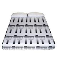 Kitchen Background Spatula Fitted Sheet (Queen Size)