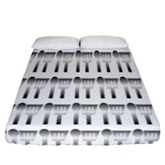 Kitchen Background Spatula Fitted Sheet (California King Size)