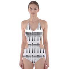 Kitchen Background Spatula Cut-Out One Piece Swimsuit