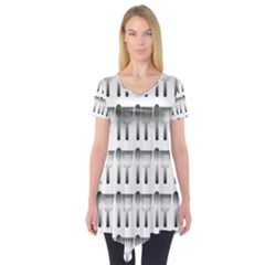 Kitchen Background Spatula Short Sleeve Tunic 