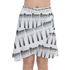 Kitchen Background Spatula Chiffon Wrap Front Skirt