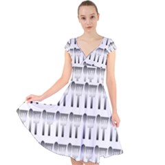 Kitchen Background Spatula Cap Sleeve Front Wrap Midi Dress by Mariart