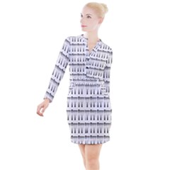 Kitchen Background Spatula Button Long Sleeve Dress by Mariart