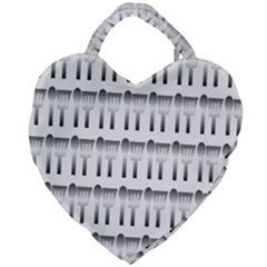 Kitchen Background Spatula Giant Heart Shaped Tote
