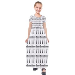 Kitchen Background Spatula Kids  Short Sleeve Maxi Dress