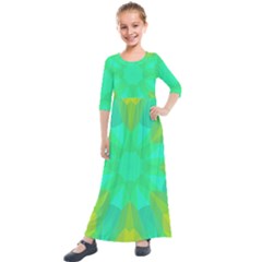 Kaleidoscope Background Kids  Quarter Sleeve Maxi Dress