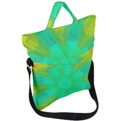 Kaleidoscope Background Fold Over Handle Tote Bag by Mariart