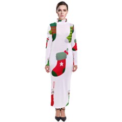 Christmas Stocking Candle Turtleneck Maxi Dress by Mariart