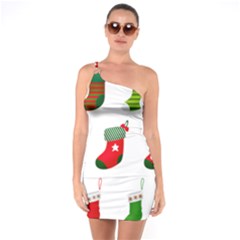 Christmas Stocking Candle One Soulder Bodycon Dress
