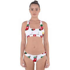 Christmas Stocking Candle Cross Back Hipster Bikini Set