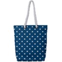 Polka Dot - Turquoise  Full Print Rope Handle Tote (Small) View1