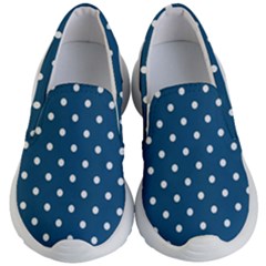 Polka Dot - Turquoise  Kids  Lightweight Slip Ons by WensdaiAmbrose