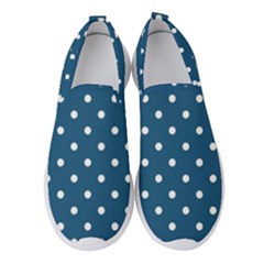 Polka Dot - Turquoise  Women s Slip On Sneakers by WensdaiAmbrose