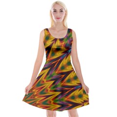 Background Abstract Texture Chevron Reversible Velvet Sleeveless Dress