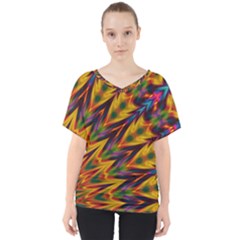 Background Abstract Texture Chevron V-neck Dolman Drape Top by Mariart